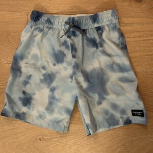 Abercrombie Kids Light Blue Tie-Dye Swim Trunks